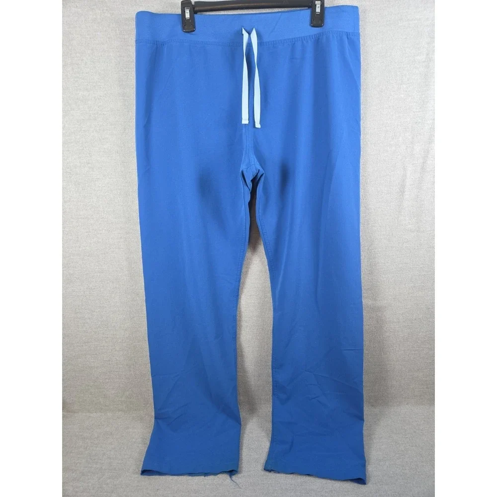 Figs Technical Collection Scrub Pants Mens‎ XL TALL Blue Drawstring Straight Leg